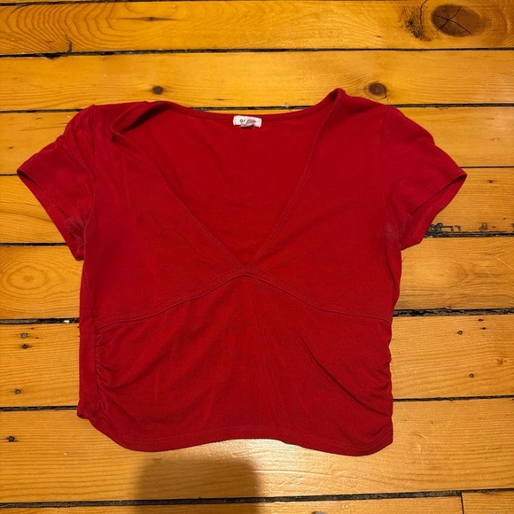 Garage Tops - Garage Red V-Neck Crop Top
